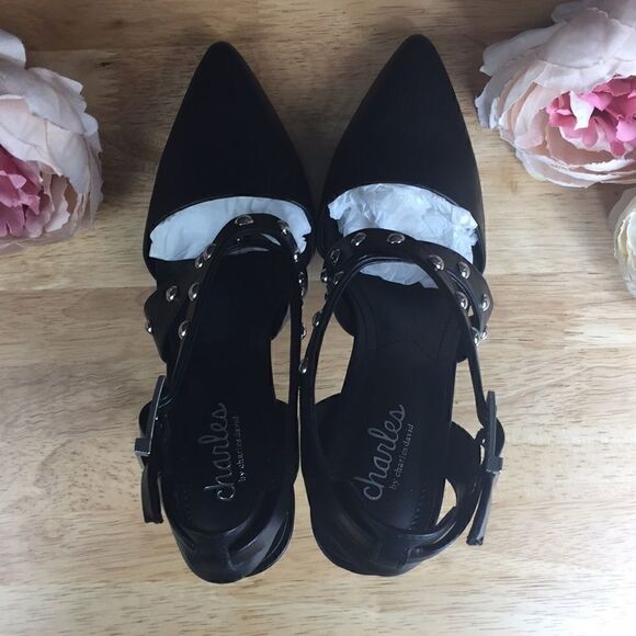 Charles David Black Leather Pumps 5.5M - Picture 4 of 8